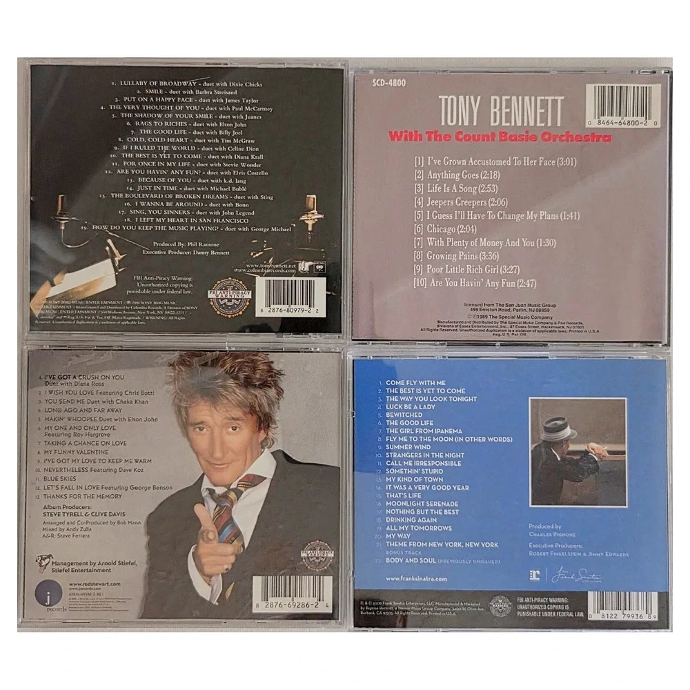 Tony Bennett Duets Frank Sinatra Rod Stewart 4 CD Lot Vocal Jazz Music